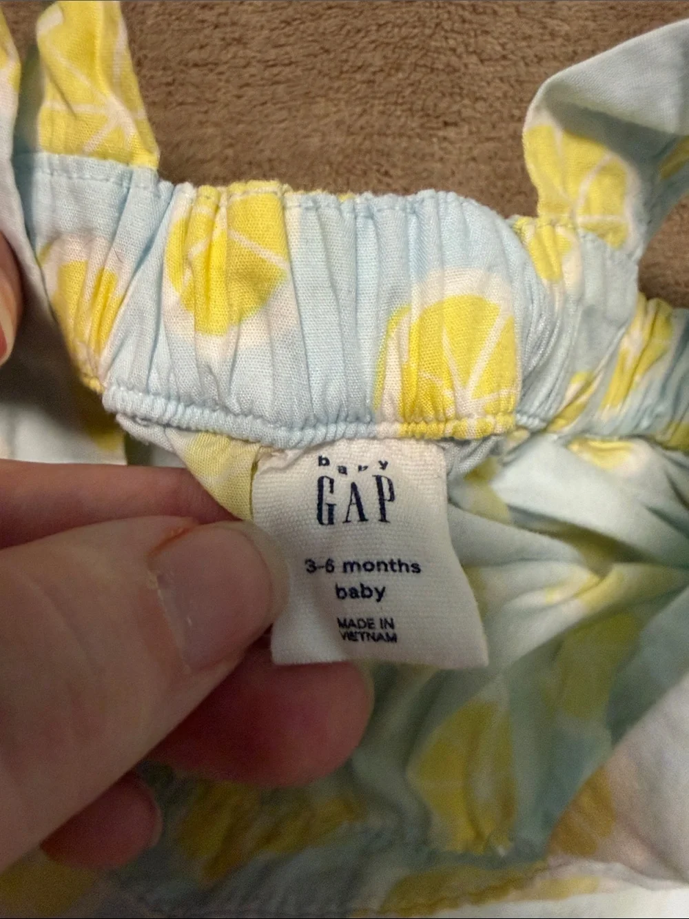 Baby Gap Cottagecore Summer Lemon Print Cotton Bubble Romper Onesie 3/6months